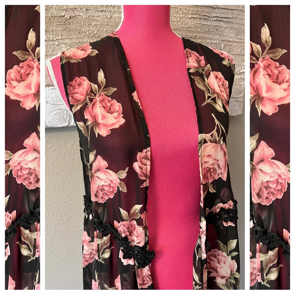 OS Floor-length Floral Kimono, by Audrey 3+1 - Picture 2 of 8